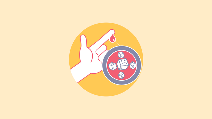 A graphic with a finger and a blood droplet showing blood sugar
