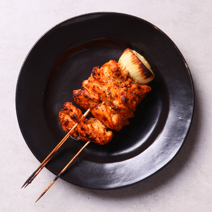 Chicken kebabs on a plate