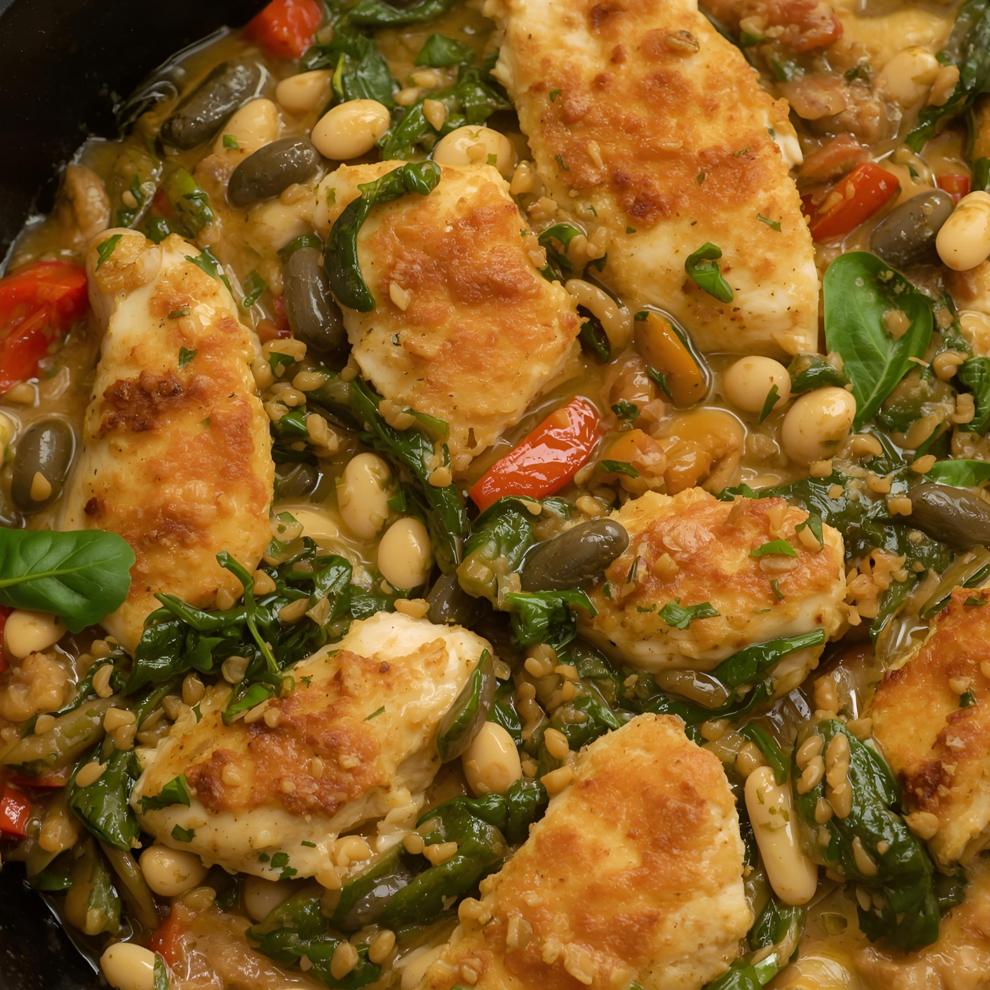 Chicken, Bean & Spinach Skillet