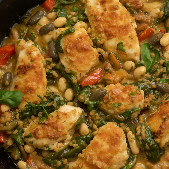 Chicken, Bean & Spinach Skillet