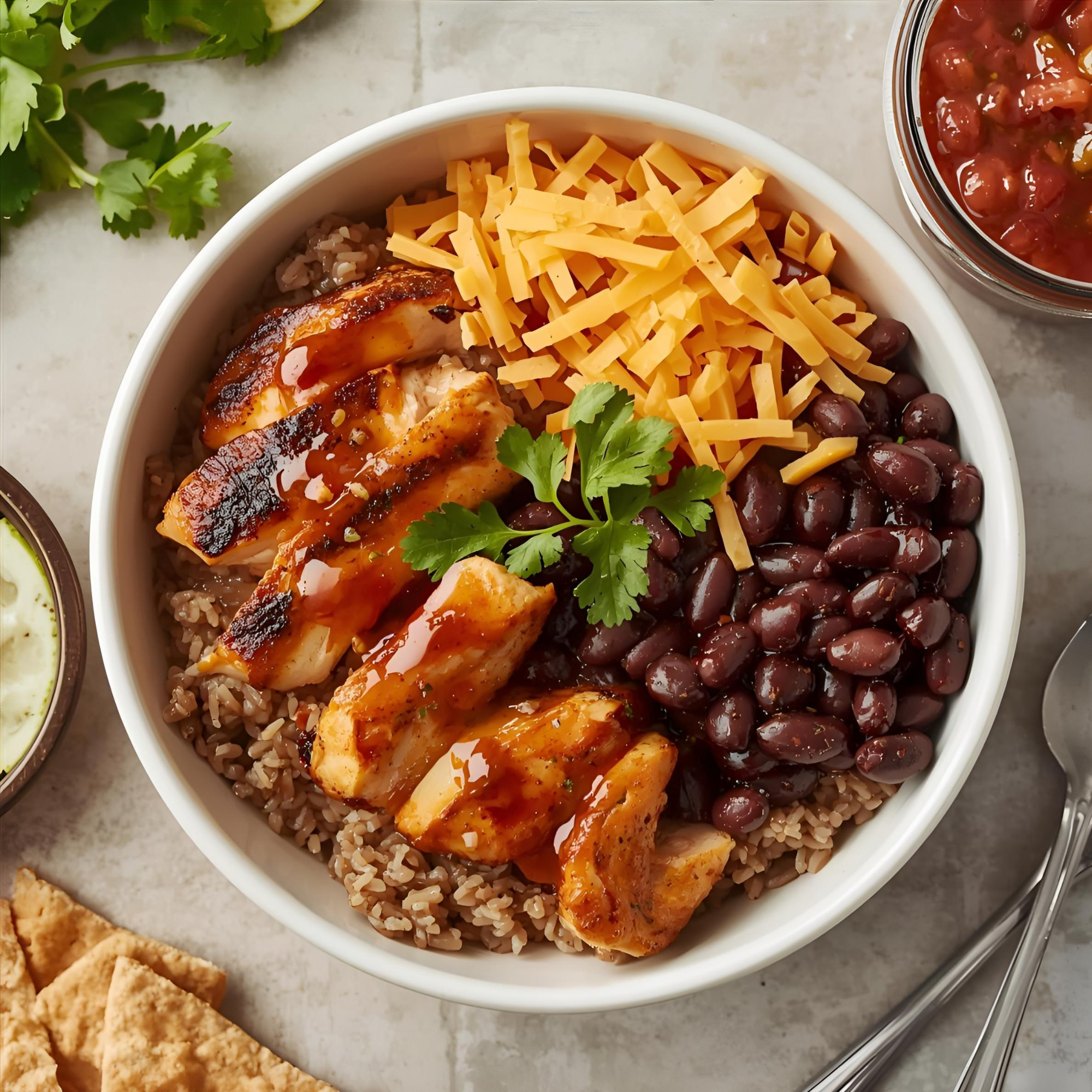 Mexican Black Bean & Chicken Rice Bowl