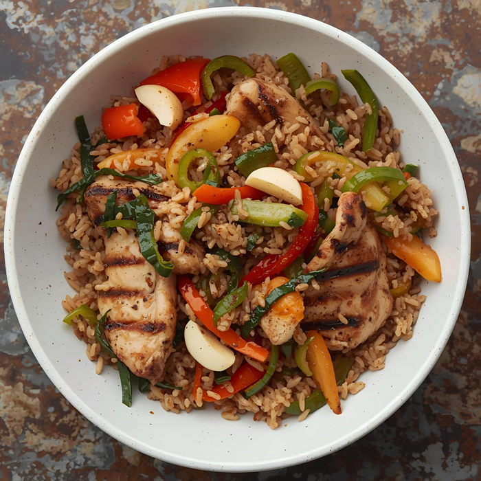 Chicken Stir-Fry with Veggies & Brown Rice