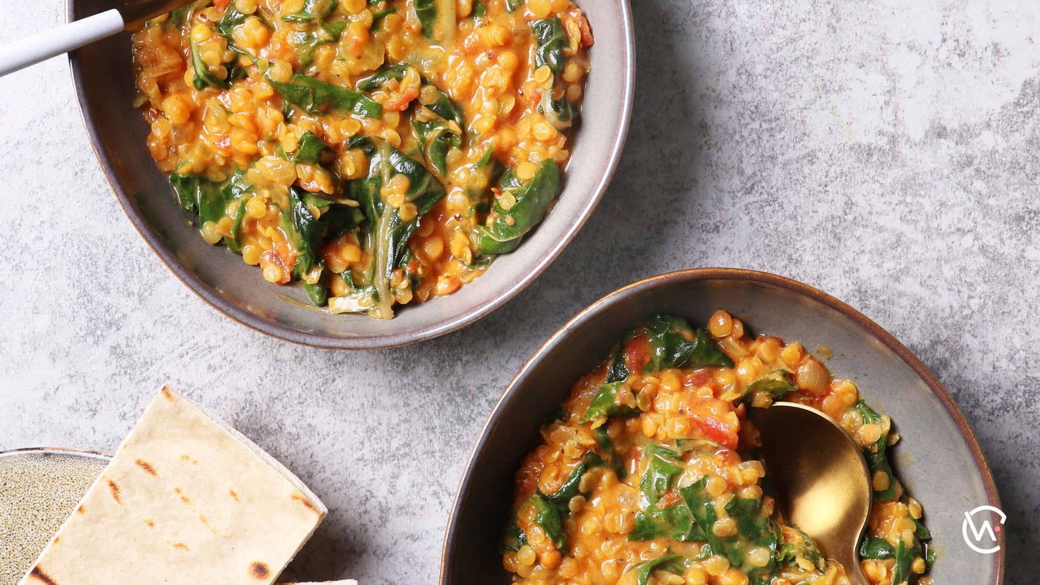 Two bowls of lentil dhal