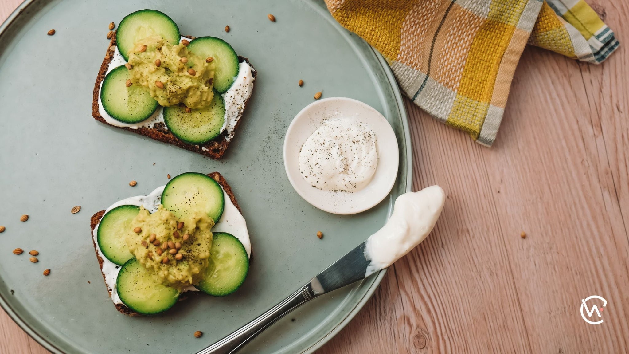 Avo, cucumber and Cottage Cheese on Toast