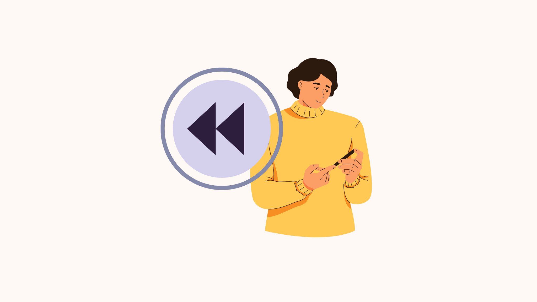 A graphic of a person using a lancet device with a revers symbol