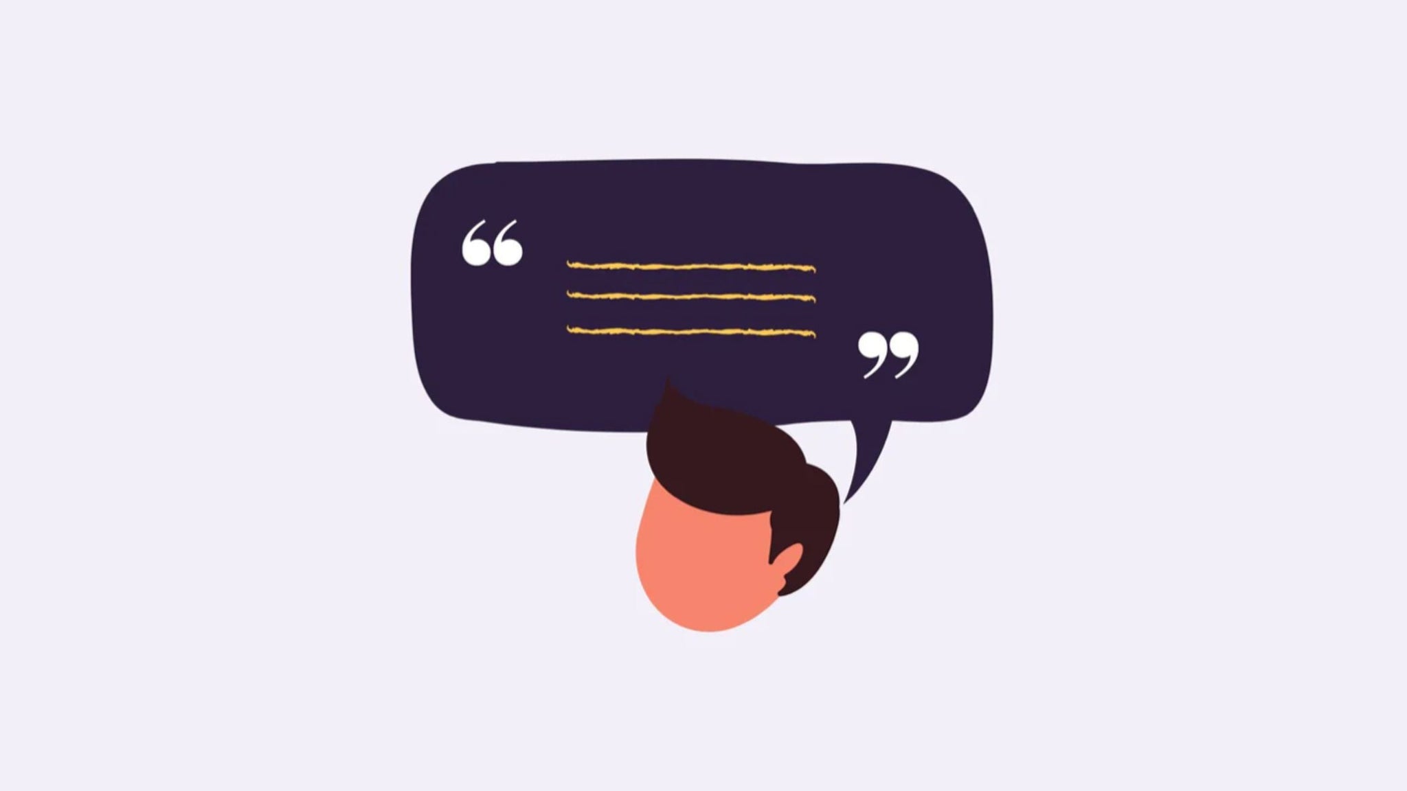 A graphic of a mans head with a speech bubble